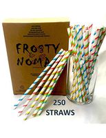 25% Larger Diameter Opening Than Standard Paper Straws. FROSTY NOMAD 250.31" (8mm) Diameter x 7.75"L, Pinstripe, Multi-Colored, Birthday Parties, Juice, Smoothies, Milkshakes, Soda, Decorations