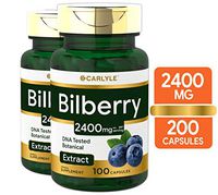 Bilberry Fruit Extract 2400mg | 200 Capsules | Non-GMO, Gluten Free Supplement | by Carlyle
