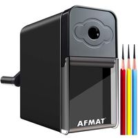 AFMAT Pencil Sharpener, Long Point Pencil Sharpener,Charcoal Pencil Sharpener for Artists, Manual Pencil Sharpener for Art Pencils/Drawing/Sketching Pencils(φ6-8.2mm), w/Sandpaper, Adjustable Points
