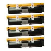 Amsahr 1710587-004 Minolta 1710587-004, 2400W Remanufactured Replacement Toner Cartridge with Four Black Cartridges