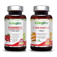 Biophix D-Mannose Plus Cranberry Probiotics 1000 mg 120 Vcaps - Free Vitamin C