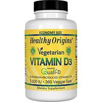 Healthy Origins Vegetarian Vitamin D3 5,000 IU (from Quali-D European Vitamin D3), 360 Veggie Gels