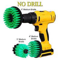 HIFROM (Pack of 3) 3 4 5inch Medium Heavy Duty Drill Powered Cleaning Scrub Brush Attachment Kit for Pool Tile Flooring Ceramic Marble Grout Glass Carpets Shower