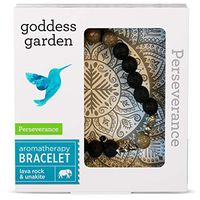Goddess Garden Perseverance Aromatherapy Bracelet, On-the-Go Essential Oil Diffuser Jewelry, Genuine Stones, Natural Beads, Balancing Lava Rock, Grounding Unakite, Elephant Charms