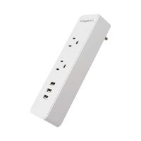 USB Power Strip 2 AC Outlet 3 USB Ports Cordless Wall Mount USB Outlet Charging Station with US Flat Plug Surge Protector Fast Charge for Smartphone and Tablet