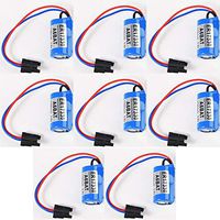 A6BAT ER17330V PLC Battery 2/3A 3.6V 1700mAh Lithium Battery with Plug US for Mitsubishi Servo A6BAT ER17330V (8 Pack)