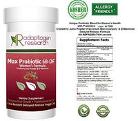 Max Probiotic 6 Billion Women’s Daily Formula| Multi Blend with Prebiotics Sunfiber FOS Cranberry D-Mannose | Shelf Stable | Digestive Health Urinary Tract Support| 60 Acid Resist Veggie DRCaps