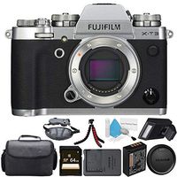 Fujifilm X-T3 Mirrorless Digital Camera (Silver) 16589058 + 64GB SDXC Card + Carrying Case + Flexible Tripod + Deluxe Cleaning Kit + Hand Strap Bundle