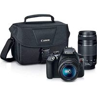 Canon EOS Rebel T6 Digital SLR Camera Kit with EF-S 18-55mm and EF 75-300mm Zoom Lenses (Black) 2 Year Warranty