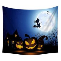 Bosji (150x200cm) Wall Hanging Tapestry, Happy Halloween Decorative Pumpkins Sastle Tree Printed Scary Tapestry, Art Home Garden Decoration