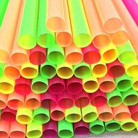100 Big 1/2 inch Dia. & Long 12 inch Plastic Neon Straws Shakes Smoothie - Direct to You from Our USA Warehouse - Mymicco 17311