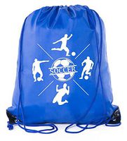 Soccer Party Favors | Soccer Drawstring Backpacks for Birthday Parties, Team events, and much more! - 3PK Royal CA2500SOCCER S5