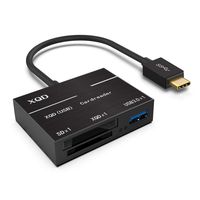 XQD Card Reader Adapter, USB C Portable Flash Memory Card Reader High Speed Connector, Write SD (HC/XC), Sony G Series, Lexar USB Mark Card Memory Card, Compatible with Windows/Mac OS System
