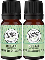 Wild Essentials"Relax" 100% Pure Essential Oil Synergy Blend 2 Pack - 10ml, Therapeutic Grade - Use for stress ease, anxiety, depression, insomnia, calming, mindfulness, meditation