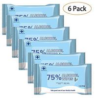 Disinfectant Wipes, Alcohol Wipes (6Pack,60Wipes),Large Wet Wipes(7.48"x5.9"),75% Soft Alcohol Wipes for All-Purpose Cleaning…