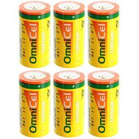 6x OmniCel ER26500HD 3.6V Size C Lithium Standard Terminal Battery For Respirators, RFID Tracking, Asset Tracking, Theft Prevention, Locator Beacons, Intrusion Sensors, Fleet Monitoring