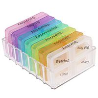 BUYITNOW Portable Pill Boxes 28 Lattice Travel Weekly Medicine Storage Holder Tablet Sorter Container Box