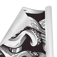 Gift Wrapping Paper Roll Octopus Black Background for Birthday,Holiday,Wedding,Baby Shower Gift Wrap - 3Rolls - 58inch x 23inch Per Roll