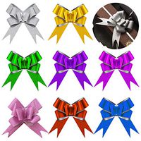 MaKas 80 Pieces Glitter Gift Pull Bows,Gift Pull Bows with Ribbon for Xmas/New Year/Wedding/Wine Bottles Decoration,Gift Wrapping