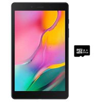 Samsung Galaxy Tab A 8.0" (2019, WiFi + Cellular) 32GB, 5100mAh Battery, 4G LTE Tablet & Phone (Makes Calls) GSM Unlocked SM-T295, International Model (32GB + 64GB SD Bundle, Black)