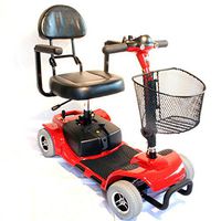 Zip'r Mobility - Zip'r Roo - Travel Scooter - 4-Wheel - 16.5"W x 14.5"D - Red