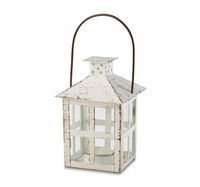 Kate Aspen 14130WT Vintage White Distressed Medium candle lantern, One Size