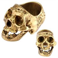 Skull Cigar Holder Stand, Skull Cigar Rings for Men, Smoking Accessories Cigar Tray Retro Skull Ring Cigar Accessories Home Desk Decoration (Color : Gold)