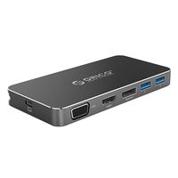 ORICO USB C Hub, 8 in 1 Type-C Multifunction Aluminum Alloy Docking Station with USB-C PD 3.0,VGA,4K&Display Port,Compatible for Mac Pro and Other Type C Laptops