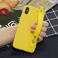 Amocase Soft Silicone Case with 2 in 1 Stylus for One Plus 7,Cute Sweet Candy Color Wrist Strap Stand Shockproof Anti-Scratch Flexible Case - Yellow