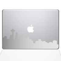 The Decal Guru Seattle City Skyline Decal Vinyl Sticker, 13" MacBook Pro (2016 & Newer Models), Silver (2332-MAC-13X-S)