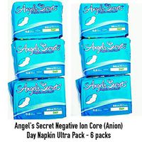 Angels Secret - Sanitary Napkins with wings - Day use 10 pads - Ultra Pack of 6 : Total 60 pads
