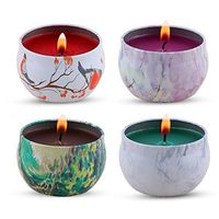 KitchenGynti Scented Candles Gift Set - Lavender, Rose, Tea Tree and Peppermint, Candle Soy Wax for Stress Relief and Aromatherapy, Candles - 4 Pack