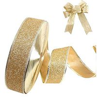 Da.Wa Wired Glitter Ribbon for Bows/Gift Wrapping/Christmas,2"x78"Blue/Red/Gold/Purple