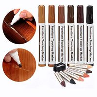 Furniture Repair Wood Repair Markers Touch Up Repair pen-13PC-Markers and Wax Sticks,for Stains,Scratches,Wood Floors,Tables,Carpenters,Bedposts-6 Felt Tip Wood Markers,6 Wax Sticks with Sharpener Kit