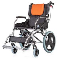 CHENJIU Lightweight Folding Deluxe Aluminium Transit Wheelchair with handbrakes