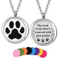 Kissreason Dog Paw Print Aroma Aromatherapy Essential Oil Diffuser Necklace for Women Girl