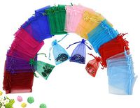 Wuligirl 100PCS Organza Bag 4X6" Sheer Drawstring Jewelry Pouches Bags for Wedding Party Baby Shower(100 pcs Mix, 4X6")