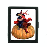 Perfection In Style Metal Cigarette Case Vintage Halloween Design 019