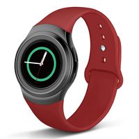 Compatible Gear S2 Band, Soft Silicone Straps Sport Bands Adjustable Replacement Wristband Watch Bracelet for Samsung Gear S2 Smartwatch, Small, Red