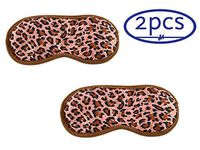 ObboMed ME-1012A (2Pcs) Soothing Silk Eye Sleep Mask with Cooling Gel Pack, Cold Therapy Relief Wrap, for Insomnia, Tired Puffy Eyes, Headache, Wrinkles, Dark Circles and Relaxation - Leopard Print