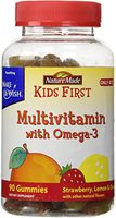 Nature Made KIDS FIRST Multivitamin with Omega-3 Gummies Strawberry, Lemon and Orange 90 Count