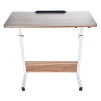 Chirpa 31.4" Large Size Mobile Side Table, Adjustable Movable w/Tablet Slot & Wheels, Portable Laptop Stand for Bed Sofa,Eating and Laptops (31.4Lx19.6W inch, Brown)