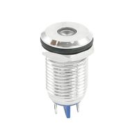 uxcell Led Indicator Light DC 12V 12mm Blue Metal Shell Pilot Custom Dash Signal Lamp