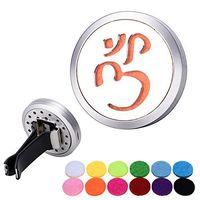 Car Diffuser Vent Clip Aromatherapy Essential Oil Diffuser Stainless Steel Locket ohm om aum yoga Car Fragrance Air Freshener- Calm Driving