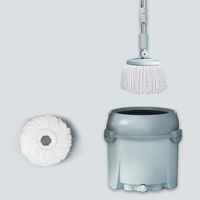 SHPING Mops Rotating mop, can rotate 360   degrees freely, elute one, double rod double tow, wet and dry, free from hand washing, suitable for office floor cleaning (Size : A)