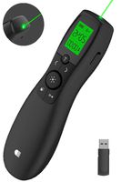 Presentation Remote Green Light - Wireless Presenter Powerpoint Clicker, Presentation Clicker LCD Display with Timer Rechargeable PPT Clicker for Office Teacher