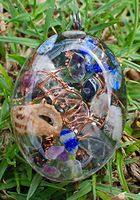 Hawaiian Healing Orgonite: Orgone Energy Pendants for Headaches and Migraines with Hematite, Lapis Lazuli, Aquamarine and Amethyst (Lg Oval)