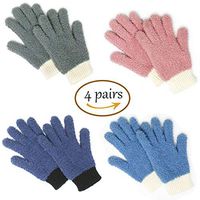Microfiber dusting Gloves Clean Hard-to-Reach Places Car Detailing Blind Cleaning Highly aborbent Lint Free Multicolor 4prs S/M