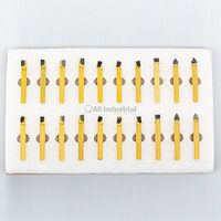 20 PC 1/4" C2 & C6 Carbide-Tipped Tool BIT Set Single Point BRAZED Lathe KIT