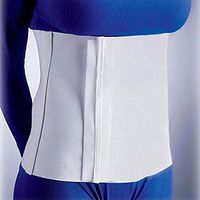 Florida Orthopedics Elastic Sized Abdominal Binder 10" H, White - Medium 31-36"